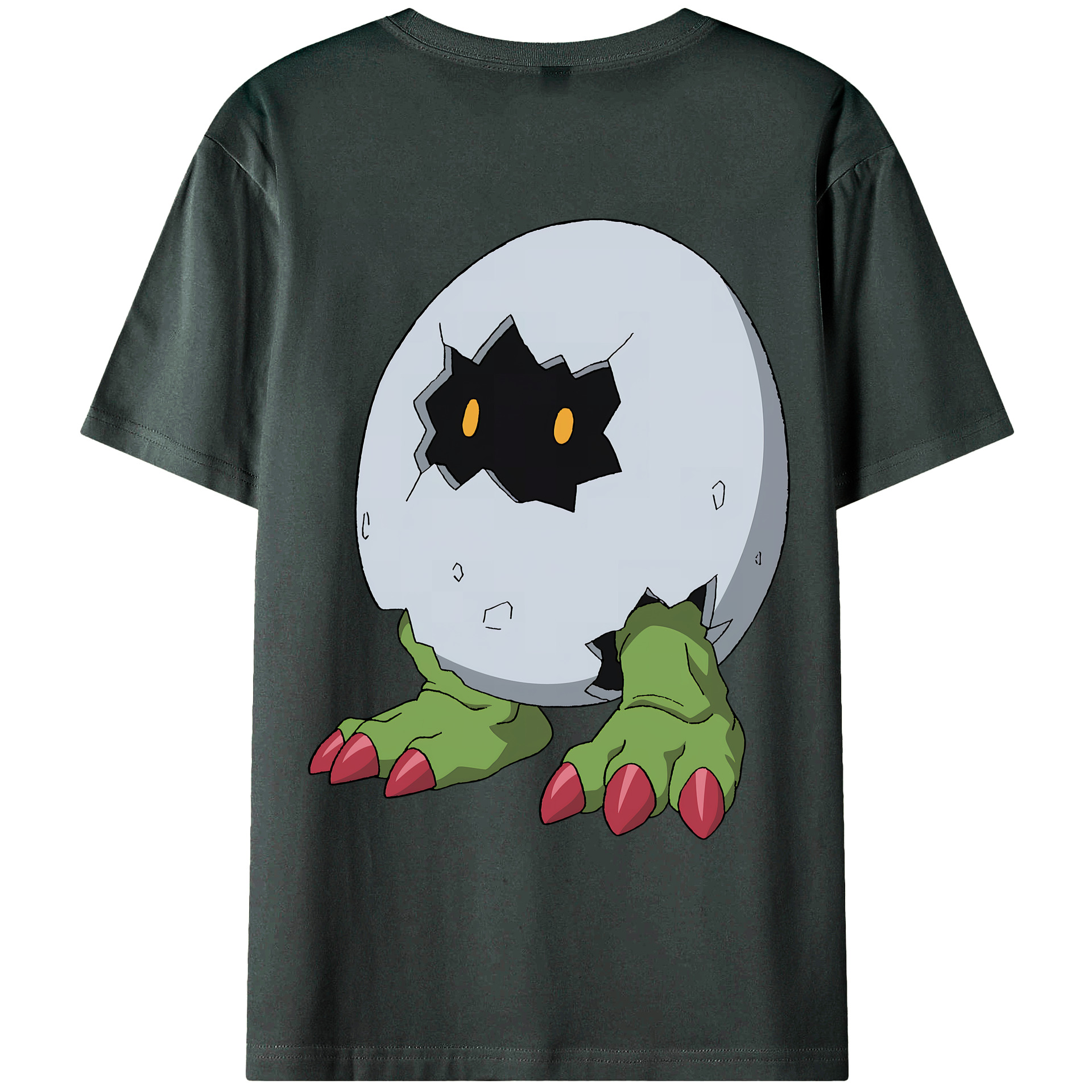 （画像用） Digimon デジタルモンスター/デジモン 綿100％ メンズ半袖Tシャツ（バックプリント） 通気性